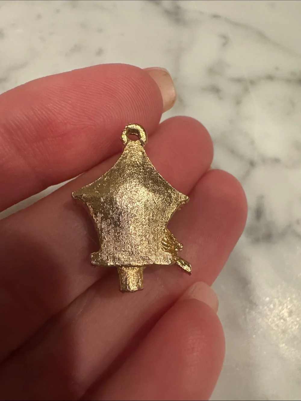 Vintage Gold Tone Bird House Charm Bracelet Necklace Charm 1960s/1970s Jewelry